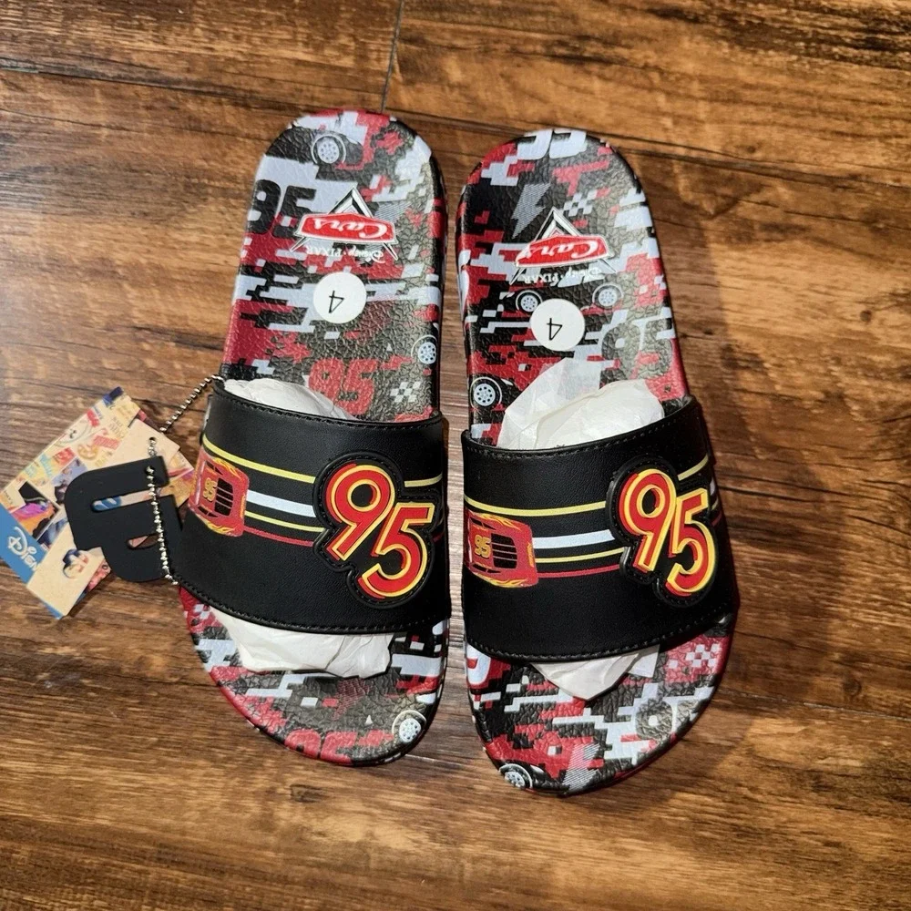 Ground Up Pixar‎ Lightning McQueen Flip Flop Big Kids Size 4 NEW
